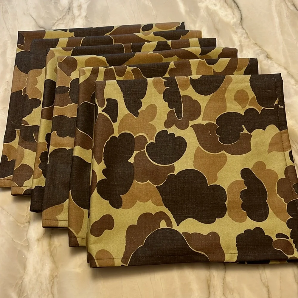 Camo Napkins, Handmade Cloth Napkins, Set of 6, NEW, Hand Made!